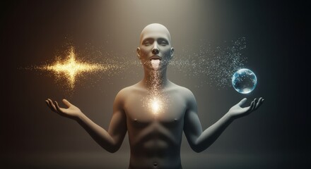 Digital Human Transcendence:  Balancing Cosmic Energy and Planetary Power