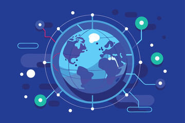 Global Tech Network with Digital Earth