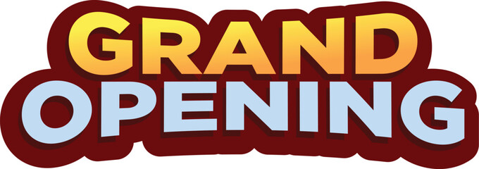 Grand Opening Bold Text Style Vector Design