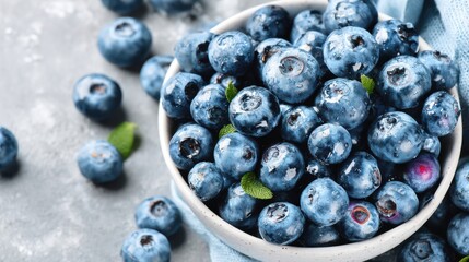 Fresh blueberries harvesting local farm food rustic kitchen close-up healthy eating