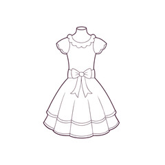 Fototapeta premium Girls’ Frock Silhouette Drawing