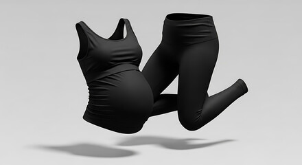 Maternity Activewear Set Floating on White Background
