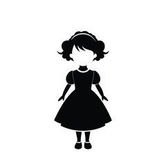 Little Girl Dress Silhouette with Headband