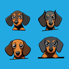 Dachshund Peeking Dog PNG