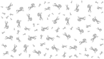 Jumping Horse Silhouette Pattern Vector