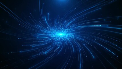 light trails in blue, background. big data, block chain and digital technology futuristic stream. Digital data flow. Creative abstract background. Dynamic pattern power rays and light Transfer texture - Powered by Adobe