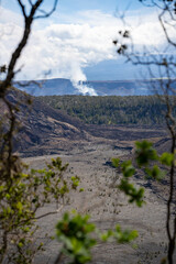 Dramatic Smoke and Gas Plume Billowing from the Active Kilauea Volcano Eruption in Hawaii Volcanoes National Park, Big Island