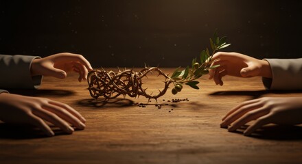 A Choice Between Thorns and Olives: A Symbolic Representation of Suffering and Peace