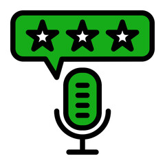 Audio Content Feedback Icon from Podcast Collection (Solid Color Lineal Style)