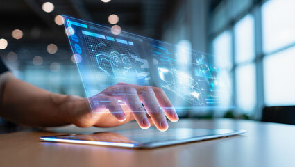 hand holding tablet pc