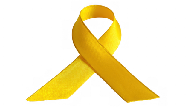 Yellow ribbon symbolizes hope and support, created with AI, PNG