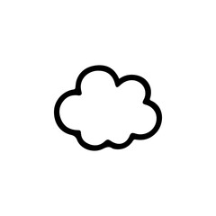 Fototapeta premium Vector black outline of a fluffy cartoon cloud. Minimalistic and cute hand-drawn weather icon in bold line style. Perfect for kids designs, weather apps, or graphic elements