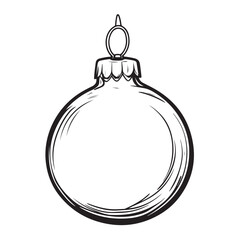 Christmas ball outline and silhouette icon set. Decoration for christmas tree.  