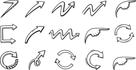 Doodle Arrows Collection in Black and White