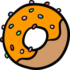 tasty doughnut hand drawn cartoon element