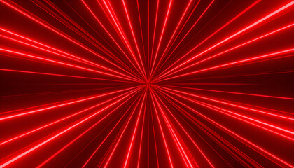 Fototapeta premium Red Neon Lines Burst Background.