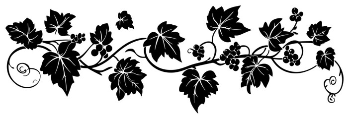 Grape vine decoration border silhouette © safri