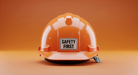 Emphasize safety with this vibrant orange hard hat in your next promotion for construction projects