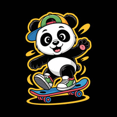 Skating panda