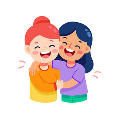 Two Girls Hugging on Friendship Day