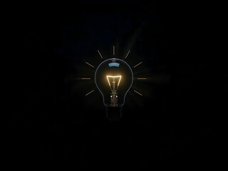 Lightbulb on black background