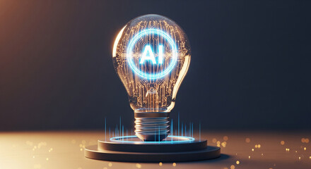 AI Innovation and Idea Technology  AI, artificial intelligence, innovation, idea, light bulb, technology, futuristic, machine learning, deep learning, digital, cyber, brain, processor, computing, 
