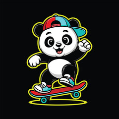 Skating panda