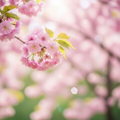Captivating soft focus image of delicate pink blossoms showcasing springtime bliss