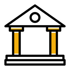 Government Education Icon from Science Collection (Outline Color Lineal Style)