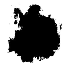 Vector Abstract black splash shape with textured edges.