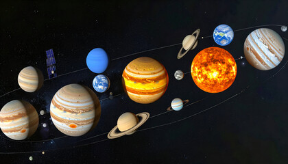 Fototapeta premium Solar System Planets Space Exploration.