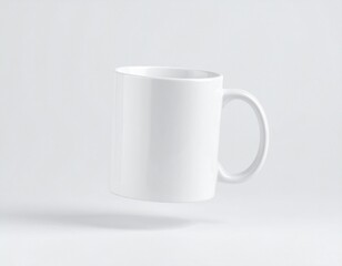 Obraz premium Realistic White Coffee Cup Mockup for Custom Design