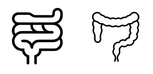 Minimal Line Icon of Human Intestines

