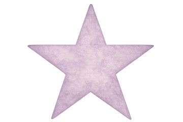 Purple textured star floating against transparent backdrop, perfect for design layouts