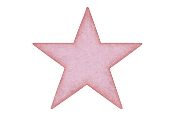 Pink textured star isolated on transparent background, symbolizing achievement, quality, and excellence