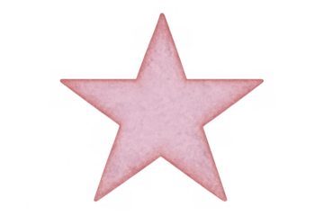 Pink textured star isolated on transparent background, symbolizing achievement, quality, and excellence