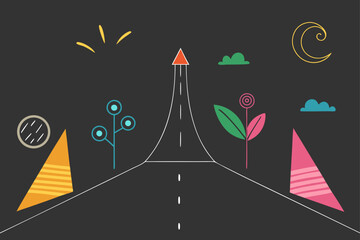 chalk art on summer sidewalk colorful drawings