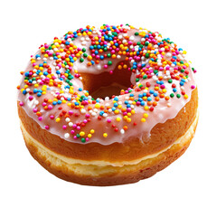 Glazed donut, colorful sprinkles