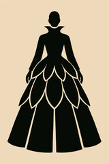 silhouette of a woman in a dress