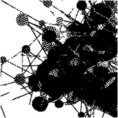 Obraz premium Vector Abstract network of interconnected nodes and lines forms a complex digital .