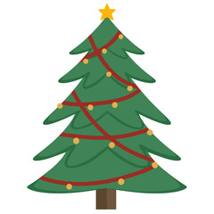 Colorful Christmas Tree Cartoon illustration for Seasonal Greetings