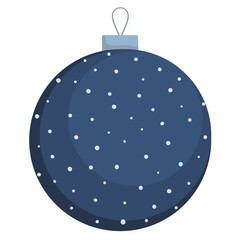 sparkling dark blue Christmas Tree ornament flat colored design