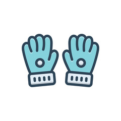 Color illustration icon for gloves