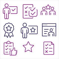 Online Survey and Feedback Icons | Rating and Evaluation Vector Set