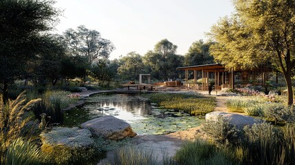 A wildlife sanctuary with protected species thriving in a natural, sustainable environment. .