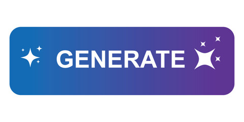 Shiny blue purple generate button with sparkles