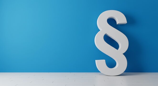 White Section Mark on Blue Wall Law Concept
