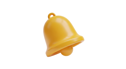 Stylized notification icon illustration with a golden bell, suitable for user interface and app design for the digital age