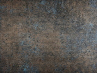 Verwitterte Textur: Plastik in Braun und Blau. Abgenutzte Oberfl&auml;che ohne erkennbare Details, taucht in erdigen T&ouml;nen unter. Eine ruhige, unbestimmte Landschaft ohne Objekte oder Strukturen.