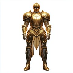 Metal Gold armor for weapon attack war on kingdom game icon, isolated white